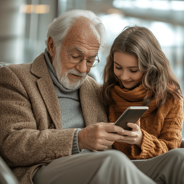 patient with his granddaughter